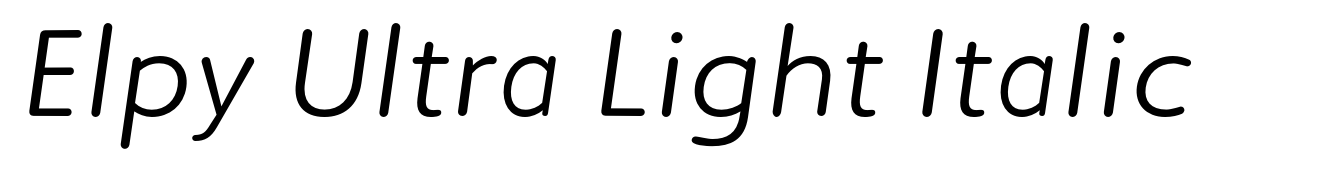 Elpy Ultra Light Italic